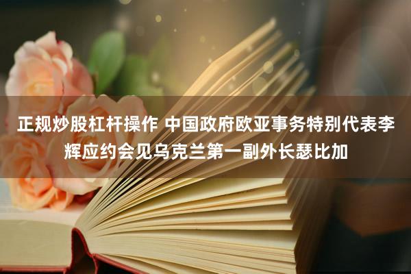 正规炒股杠杆操作 中国政府欧亚事务特别代表李辉应约会见乌克兰第一副外长瑟比加