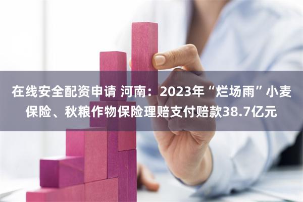 在线安全配资申请 河南：2023年“烂场雨”小麦保险、秋粮作物保险理赔支付赔款38.7亿元